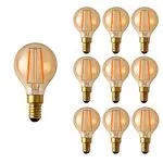 Набір 10 шт. LED ламп Edisons G45 gold E14 2w 2200K Premium скло, Кількість: набір 10 шт., Потужність, Вт: 2