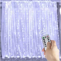 LED гірлянда новорічна Штора 200LED 2,5х2м колір Холодний білий 8 режимів з димуванням від USB з пультом ДУ
