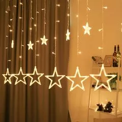 LED гірлянда новорічна STAR колір Теплий Білий 8 режимів від 220В