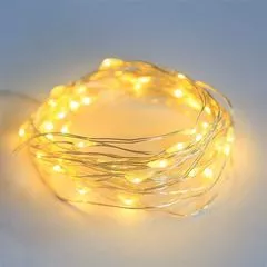 LED гірлянда новорічна 20LED 2м колір Теплий Білий режим статика від USB, Колір світлодіодів: теплий білий