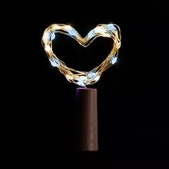 LED гірлянда Пробка від батарейки ААА з 20 LED діодами 2 м колір Жовто-Блакитний без мерехтіння Покращена модель