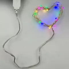 LED гірлянда новорічна 20LED 2м Різнокольорова режим статика від USB в асортименті