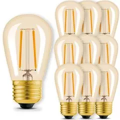 Набір LED ламп LED ламп Edisons ST45 GOLD E27 2W 2200K 10шт бронзова скляна колба Premium, Кількість: набір 10 шт., Потужність, Вт: 2