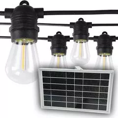 Вулична ретро на сонячних панелях гірлянда Solar-String Light Е27 IP65 вологозахищена 5м 10 ламп (+2 запасні)