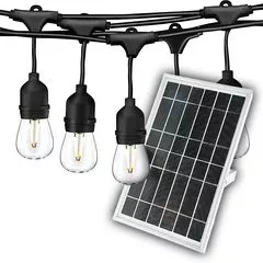 Вулична ретро на сонячних панелях гірлянда Solar-Drop Light Е27 IP65 вологозахищена 5м 10 ламп (+2 запасні)