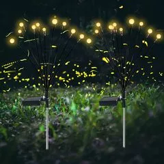 Набір з 2 шт. декоративних садових світильників Світлячки 10+10LED на сонячній батареї