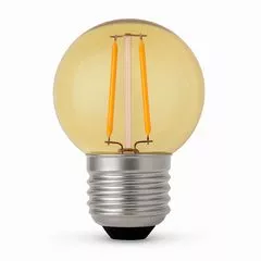 LED лампа Edisons G45 E27 2W 2200K Light Bronze пластикова колба, Кількість: 1 шт., Колір ковби: бронзове напилення