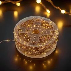 LED гірлянда новорічна Крапля роси 3000LED 150м колір Теплий Білий, режим: мерехтить кожен 10 діод, від 220В мідний провід