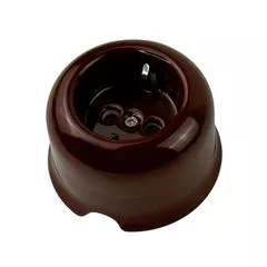 Ретро розетка керамічна SOFTY Choco без рамки, Колір основи: шоколадний