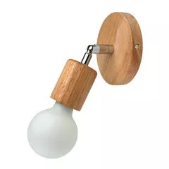 Бра в скандинавском стиле  Woody cylinder-1 с деревянным патроном и хромовым шарниром, Количество источников света: 1, Цвет: дерево - Edisons