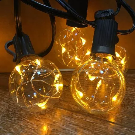 Уличная LED гирлянда G40 со светодиодными нитями 9 метров 30 (+1) ламп + 3м шнур, изображение 2 - Edisons
