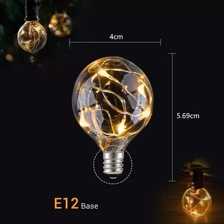 Уличная LED гирлянда G40 со светодиодными нитями 9 метров 30 (+1) ламп + 3м шнур, изображение 13 - Edisons