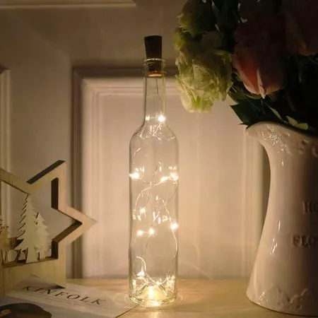Набор 5 LED гирлянд Пробка на батарейке AAA с 20 LED диодами 2 м цвет Теплый белый без мерцания Улучшенная модель, Цвет свечения: теплый белый, Количество в комплекте: 5 шт., изображение 12 - Edisons