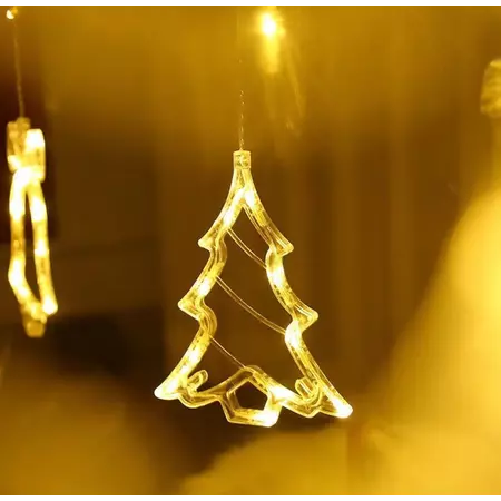 LED гирлянда новогодняя Christmas tree цвет Теплый белый 8 режимов от 220В, изображение 3 - Edisons