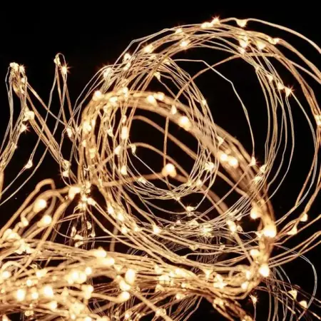 Гірлянда новорічна Кінський хвіст 200LED 10 ниток по 2м колір Теплий білий 8 режимів з димуванням яскравості від USB з пультом ДУ, зображення 8