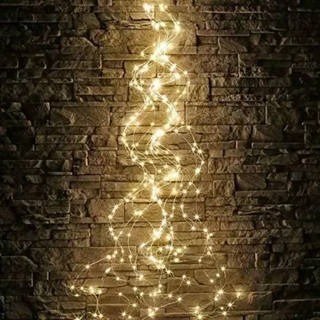 Гірлянда новорічна Кінський хвіст 200LED 10 ниток по 2м колір Теплий білий 8 режимів з димуванням яскравості від USB з пультом ДУ, зображення 4