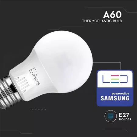 Світлодіодна лампа Edisons Premium A60 E27 9W 4000K Samsung LED inside, зображення 11