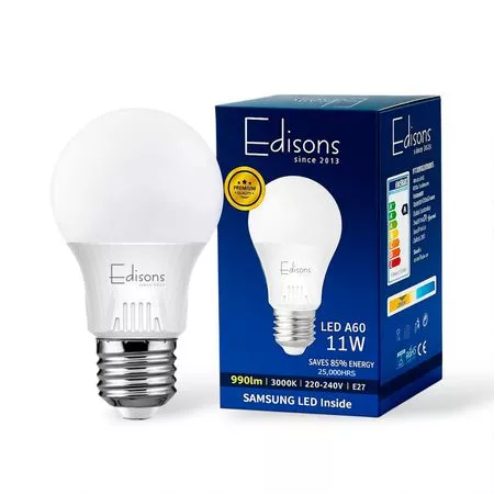 Світлодіодна лампа Edisons Premium A60 E27 11W 3000K Samsung LED inside 6шт/уп., зображення 2