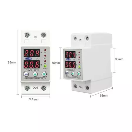 Реле защиты от перепадов напряжения TOMZN TOVPD1-EC 220V 80А, изображение 4 - Edisons