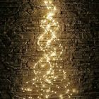 Гірлянда новорічна Кінський хвіст 200LED 10 ниток по 2м колір Теплий білий режим статика та мерехтіння від батарейок та USB