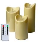 Набір 3 великих вологозахищених LED свічок з пультом дистанційного керування і супер реалістичною імітацією полум'я Premium