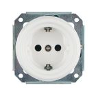 Ретро розетка Keruida белая скрытого монтажа без рамки с заземлением, Форма рамки: без рамки, Цвет основы: белый - Edisons