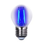 LED лампа Edisons G45 E27 2W синя прозора пластикова колба, Колір світла: синій