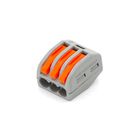 Клема сполучна типу WAGO 222-413 на 3 проводи 0.08–4 мм²/12–28AWG 32А 250В важільний затискач Premium, Кількість: 1 шт.