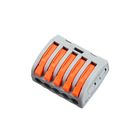 Клема сполучна типу WAGO 222-415 на 5 проводів 0.08–4 мм²/12–28AWG 32А 250В важільний затискач Premium, Кількість: 1 шт.