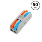 Набір 50 шт. Клем прохідних M422A типу WAGO 2 на 2 проводи 0.08–4 мм²/12–28AWG 32А 250В важільний затискач Premium, Кількість: 50 шт.