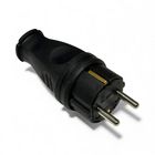 Вилка пряма каучукова евро вологозахищена IP44