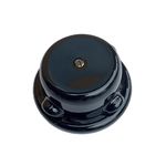 Ретро распределительная коробка керамическая SOFTY черная с рамкой, Цвет основы: черный - Edisons