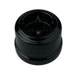 Ретро розетка керамическая Keruida черная с заземлением без рамки, Цвет основы: черный - Edisons