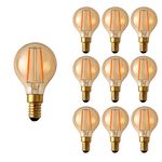 Набір 10 шт. LED ламп Edisons G45 gold E14 2w 2200K Premium скло, Кількість: набір 10 шт., Потужність, Вт: 2