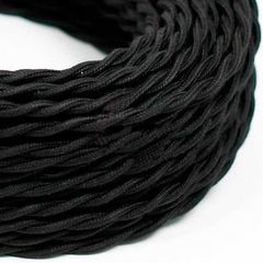 Провод витой 2-жильный Черный 2х0,5мм (ГОСТ) в тканевой оплетке Premium, Сечение: 2х0.5мм, Цвет провода: черный - Edisons