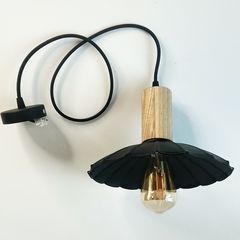 Светильник в скандинавском стиле ST №16 с деревянным патроном и металлическим абажуром, Абажур: 16 - Edisons