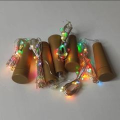 Набір 5 LED гірлянд ПРОБКА з батарейкою AAA на 20 LED 2 метра, RGB, різнобарвна з мерехтінням