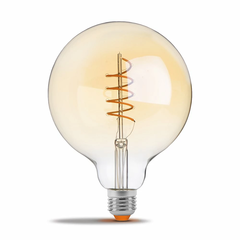 LED лампа Edisons G125 Gold Spiral Е27 4W 2200K димована Premium