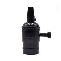 Алюминиевый ретро-патрон Е27 Черный для ламп Эдисона (эконом серия) с выключателем, Цвет: черный - Edisons