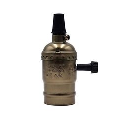 Алюминиевый ретро-патрон Е27 Бронза для ламп Эдисона (эконом серия) с выключателем, Цвет: бронза - Edisons