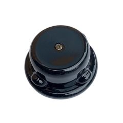 Ретро распределительная коробка керамическая SOFTY черная с рамкой, Цвет основы: черный - Edisons