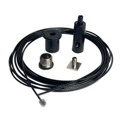 Комплект из троса 2,5м диаметром 1,2мм и фиксаторов черный (1 трос+2 фиксатора) - Edisons