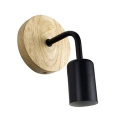 Бра в стиле лофт Modern P-2 чорний на дерев'яній основі