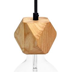 Дерев'яний патрон Е27 квадрат зріз з ясеня