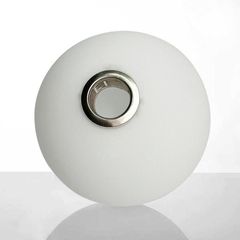 Плафон скляна куля біла матова D110 під лампу G9 з накладкою в кольорі хром Економ