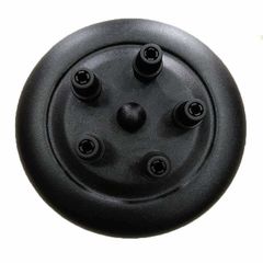 Розетка стельова D140 на 5 виходів чорна