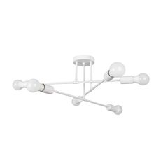 Люстра в современном стиле лофт потолочная Trit-WW6 на 6 ламп E27 белая, Вид светильника: 5 - Edisons