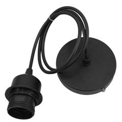 Светильник подвесной черный с патроном под абажур и декоративная накладка - Edisons