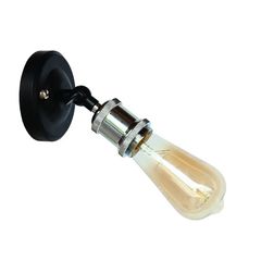 Бра в стилі лофт Vintage без плафона з поворотним шарніром та хромованим патроном