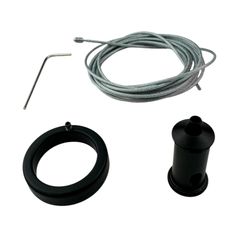 Комплект аксесуарів для кріплення гнучкого неону діаметром 25 мм (кільце, трос, фіксатор тросу) чорний